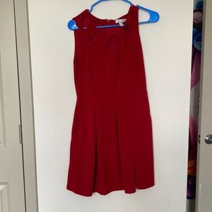 Red Cut-Out Dress with Pockets